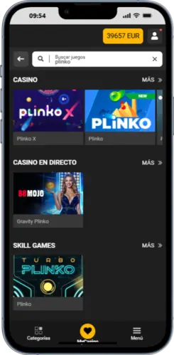 paso 5 busca Plinko en la sección de casino